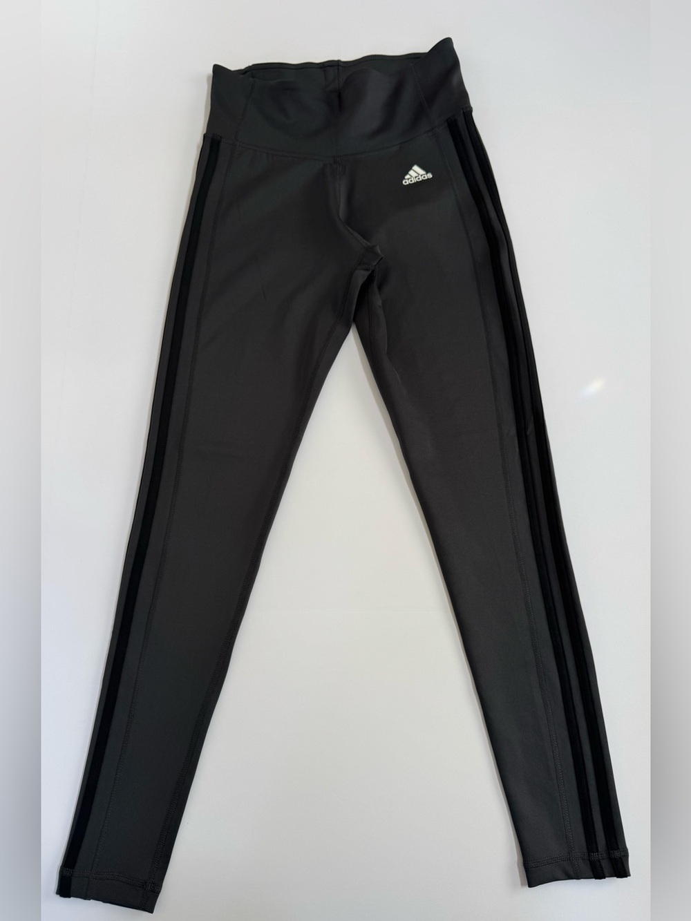 adidas Climalite Leggings Gray Black 3-Stripes High-Waist Leggings Size S